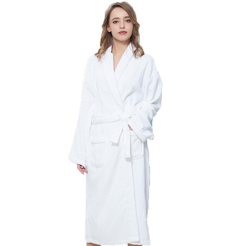 Unisex Pure Cotton Thick Bathrobe for Home, Hotel, and Salon Use