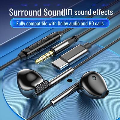 2024 In-Ear Wired Headphones with Heavy Bass & Microphone for Gaming and Karaoke