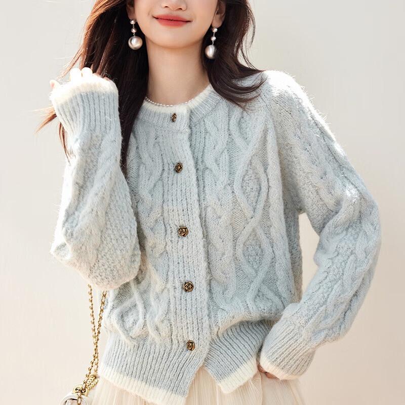 La Chapelle Women's Soft Cable Knit Cardigan