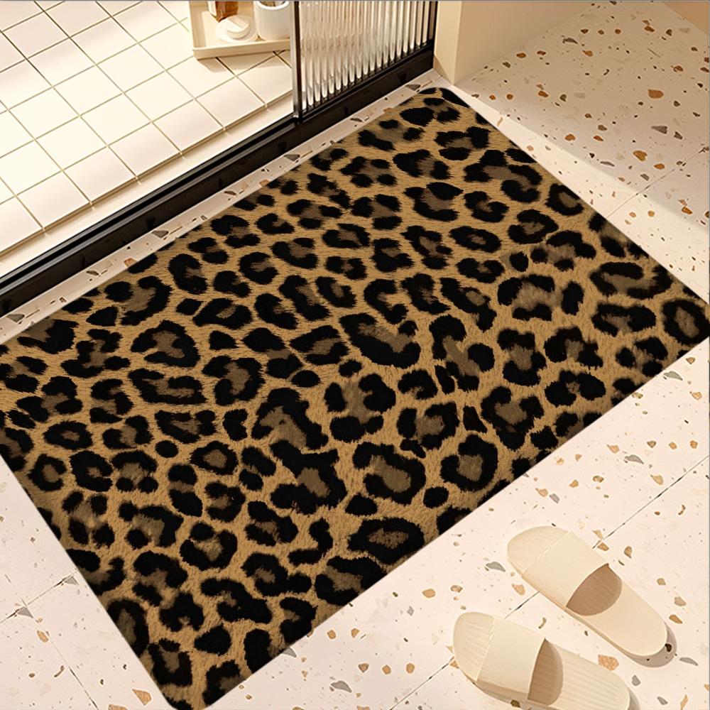 Badezimmermatte mit Leopardenmuster Kinderzimmer Schlafzimmer Dekoration Balkon Rutschfeste Fußmatte Wohnzimmer Bettvorleger