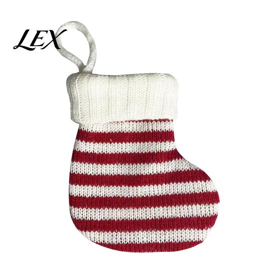 Thickened Knitted Sock Ornaments Mini Christmas Stocking Ornaments, Knit Xmas Tree Hanging Decor, Small Indoor Holiday Party Supplies Pendants