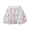 Women's Summer Floral Print Puff-Sleeve Shorts with High Waist, Loose-Fitting Casual Wide-Leg Skirt-Pants