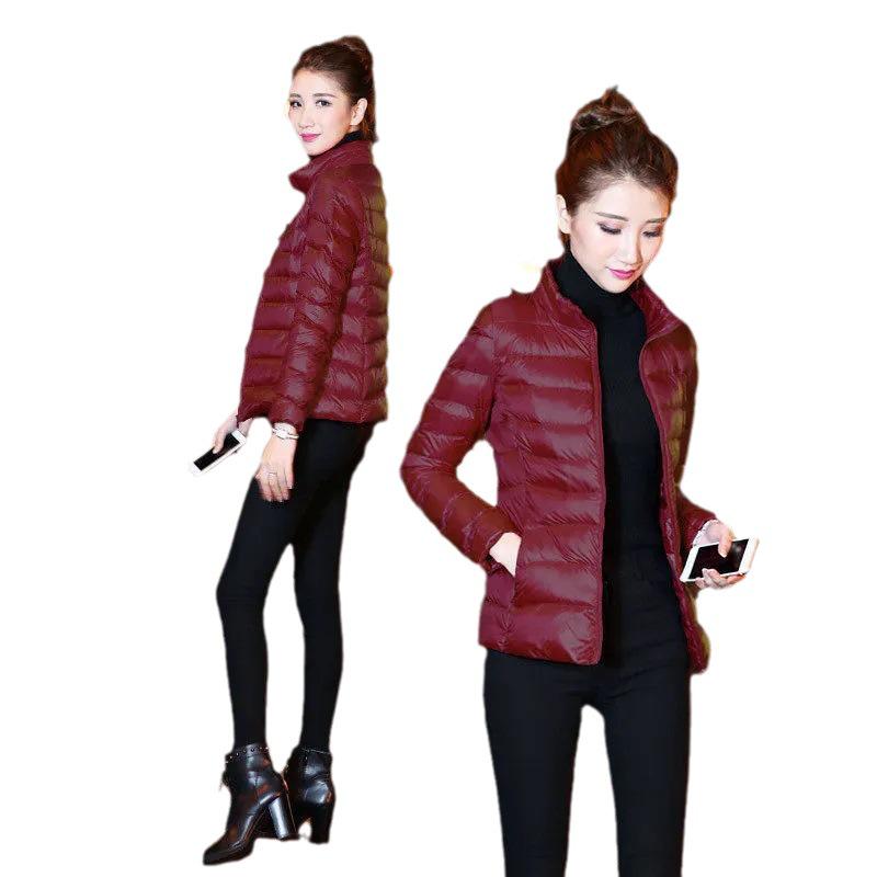 2026 Women's Plus Size Korean Style Slim Fit Short Cotton Jacket - Lightweight, Stand Collar, Autumn/Winter Coat