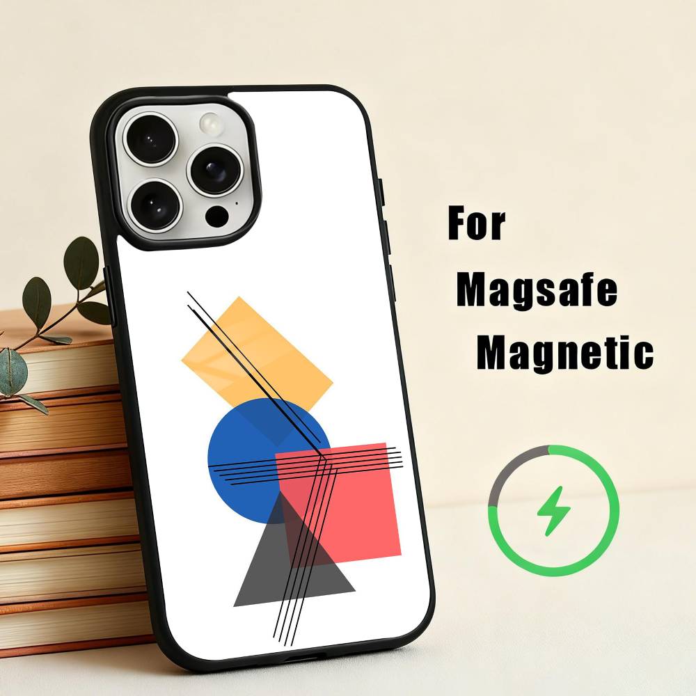 

M-MondrianB-Bauhaus Abstract Shapes Phone Case For iPhone 17,16,15,14,13,12,Plus,Pro,Max for Magsafe Magnetic Wireless Charging iPhone13