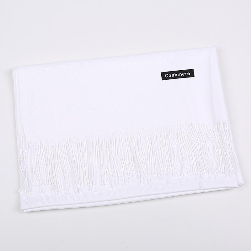 Solid Color Cashmere Scarf Women'S Autumn And Winter Explosion 220G Classic Light Board Monochrome Tassel Versatile Warm Shawl Gift