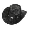 Glitzerndes Cowboyhut Unisex Westernstil Breiter Rand Fedora Hut für Party Festival Cosplay