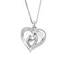 Mother'S Day Gift, Creative Love Mother And Son Concentric Necklace For Women, Micro-Inlaid Zircon Hug Collarbone Chain