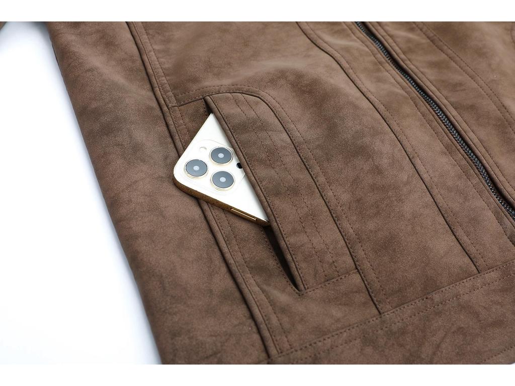 Men's Retro Suede PU Leather Motorcycle Jacket - Autumn/Winter Trend 2025