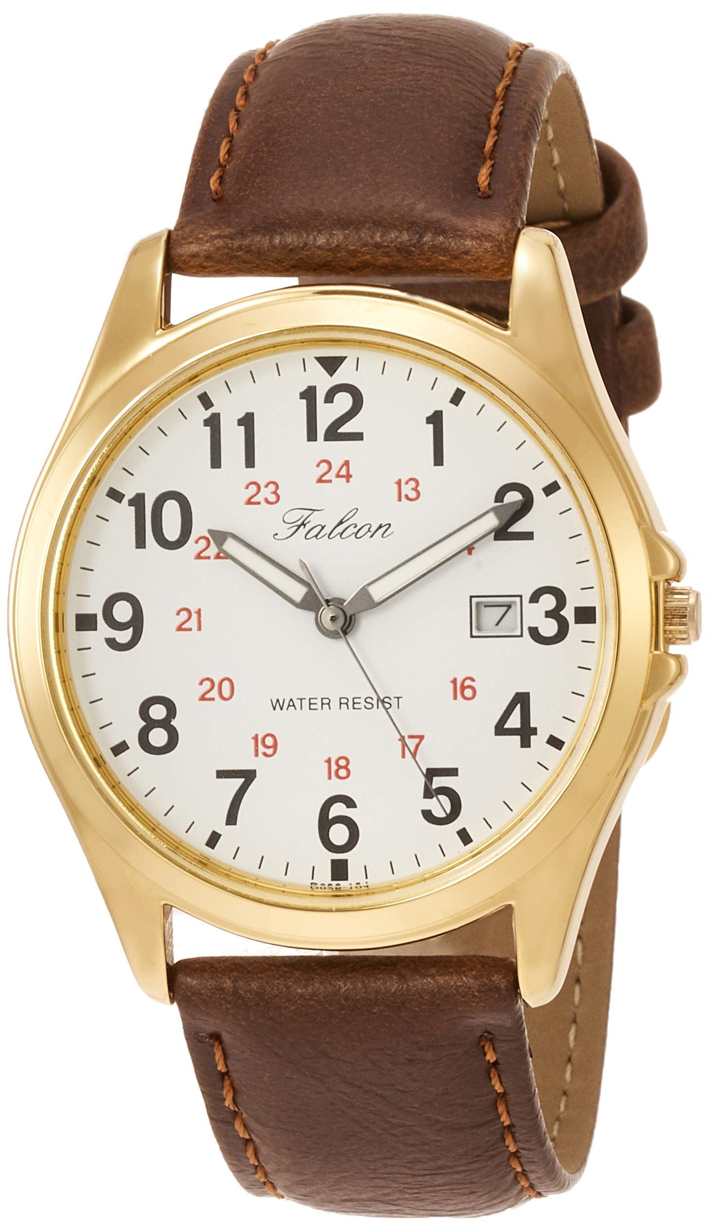 

Citizen Analog Date Leather White Q&Q Men s Watch, Waterproof, Display, Strap, D026-104,