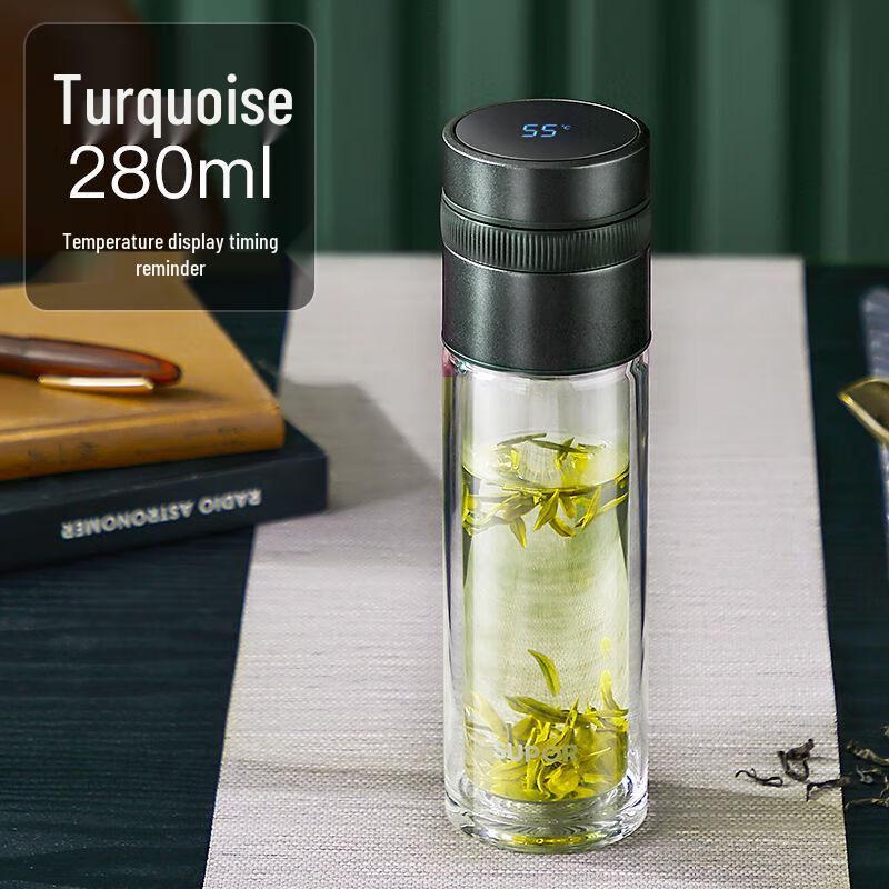 Supor Portable Double-Layer Tea Infuser Glass Bottle