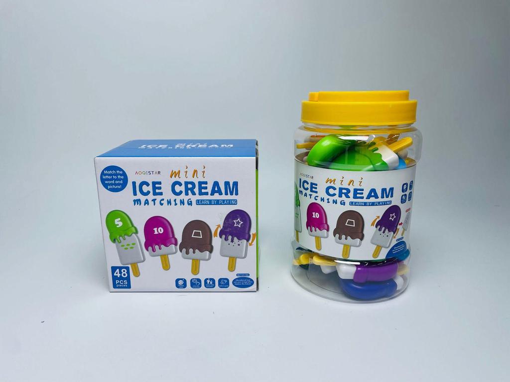 Montessori Ice Cream Letter Matching Toy - Color & Word Recognition for Early Education Kids