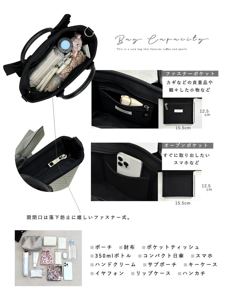 Gisele Tote Leve Tamanho Neoprene Ombro 2 Vias Repelente à Água Bolsa, B5, Transversal, Franzido, Autoportante, Bolsa, Pequena, Pérola, Feminina (Cinzento