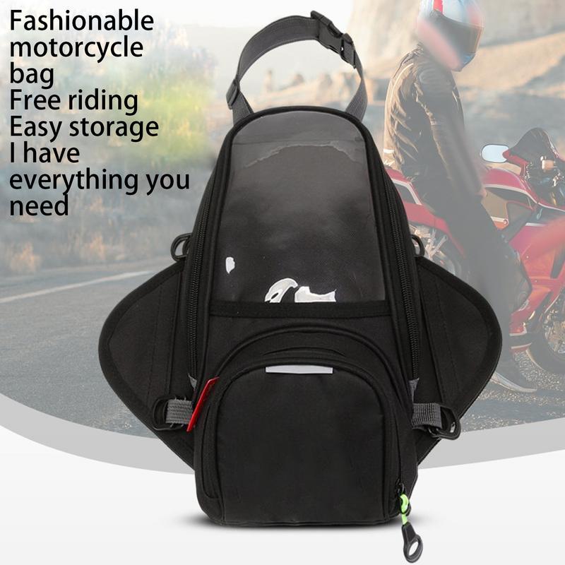 Motorcycle Fuel Tank Bag Touchable Navigation Magnet Bag Waterproof Multifunctional Magnetic Reflective Front Trunk Pannier