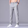 Pantaloni de afaceri elastici cu picior drept pentru bărbați, de primăvară și toamnă - Modă pentru tineret, culoare uni