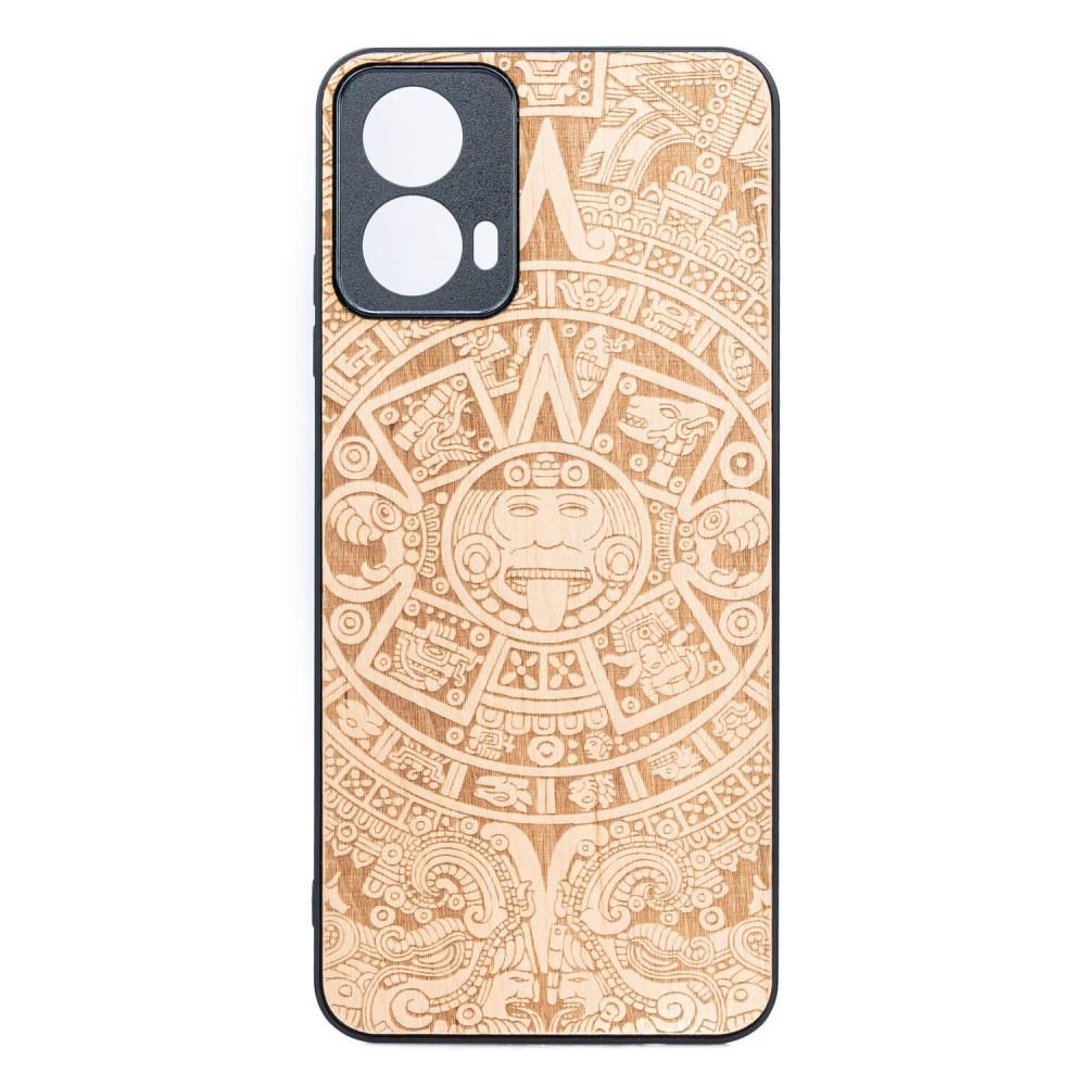 Bewood Wooden Case for Motorola G34 5G Aztec Calendar Aniegre
