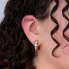 Xiaomi Huitan Luxury Women Gold Color Hoop Earrings Inlaid Bright Cubic Zirconia Fashion Wedding Party Elegant Accessories Jewelry Gift