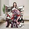 Loona Anime Fleece Throw Blanket Soft Rug for Travel Bed Helluva Boss Plush Warm Cozy Wrap