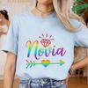 Spanish Girl Bachelorette Party T-Shirts, Rainbow Diamond Heart Arrow Graphic Tees for Bridal Shower, Team Bride Tribe Blouses