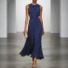 Spring new models, European and American polka dot sleeveless dress for women, French waist temperament long dress, thin A-shaped dress for women