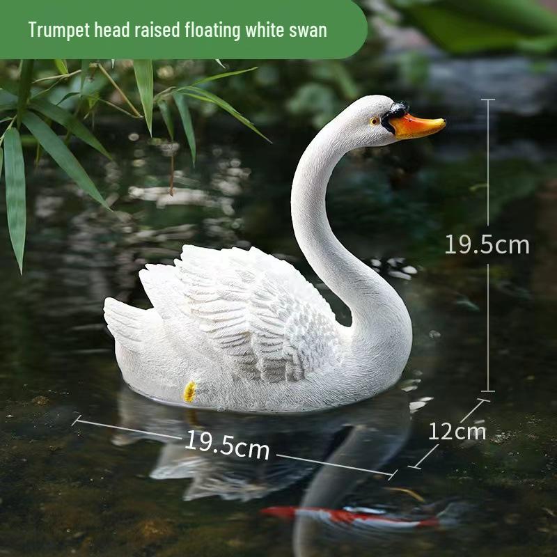 Floating Swan Garden Fountain Sculpture