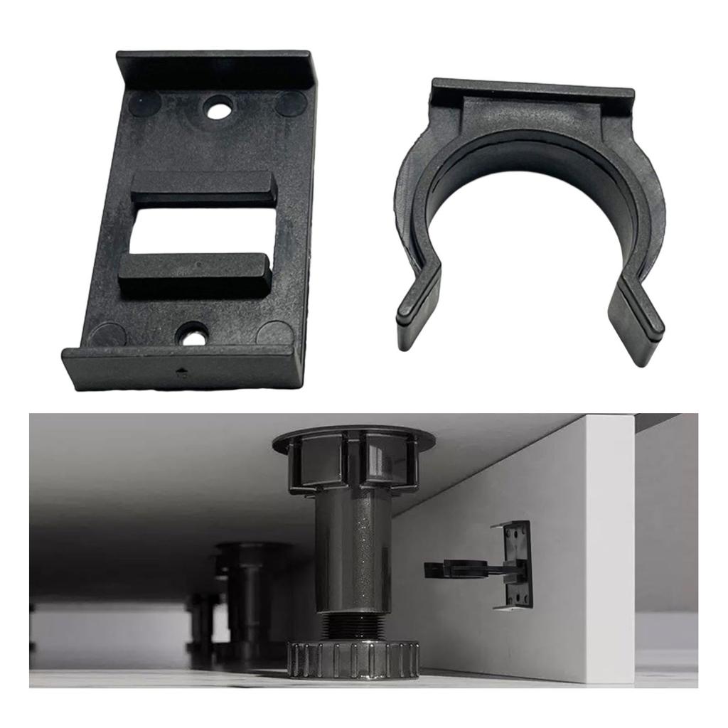 12Pieces Kitchen Plinths Clip Sturdy Plastic Kickboard Brackets for 32 42mm Cabinet Feet Without Screws Daily Use