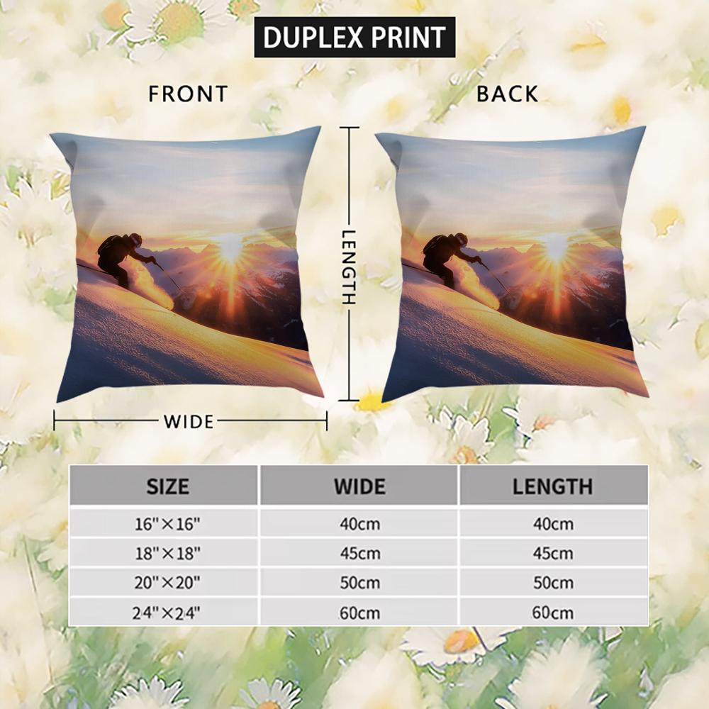 Mountain Natural Ins Nordic Pillow Case For Car Sofa Decorative Home Double-sided Print Plush Square Throw Pillow Cushion Cover