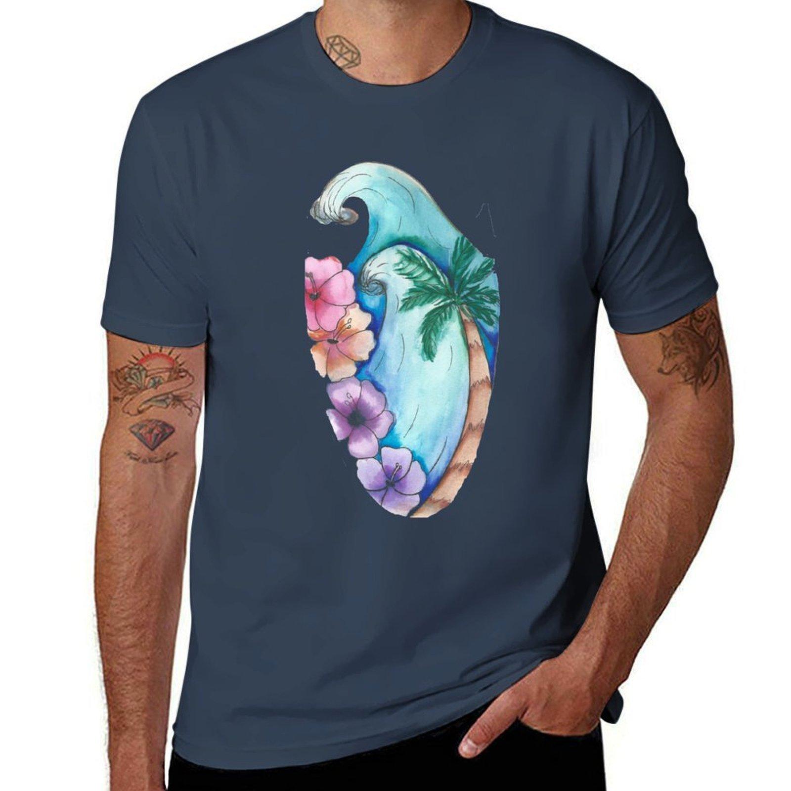Hawaiian Ocean TShirt Abstract Pattern Print Top S