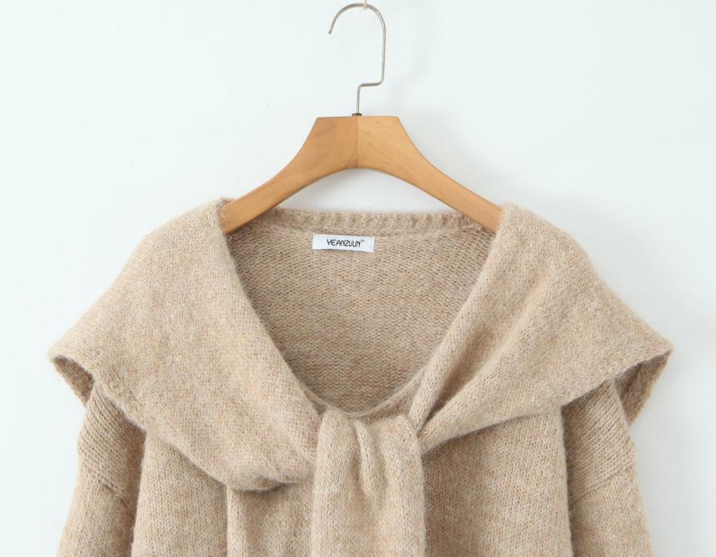 French Autumn Gentle Style Soft Knitwear Pullover and Shawl Two-Piece Set Sweater Top