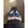 La Chapelle Petite High-Waist Gradient Distressed Micro-Flare Jeans
