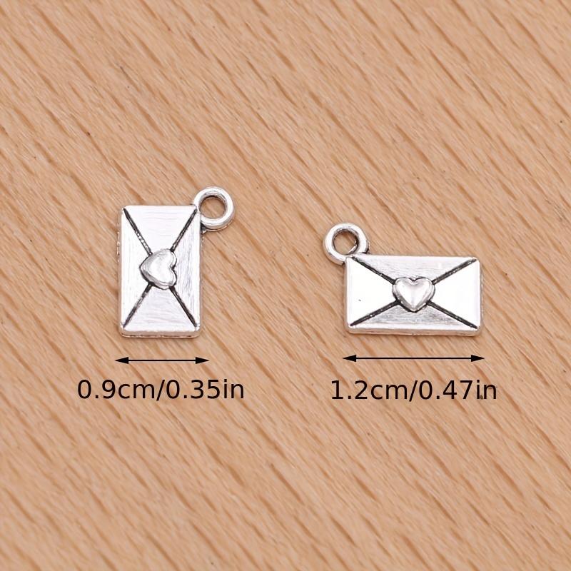 30 pieces of zinc alloy silver envelope ornaments, DIY jewelry pendant for handmade necklaces and earring accessories