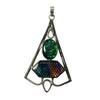 Natural Opal Pendant 64 ct Multicolor 925 Sterling Silver Triangle Art October Birthday Birthstone