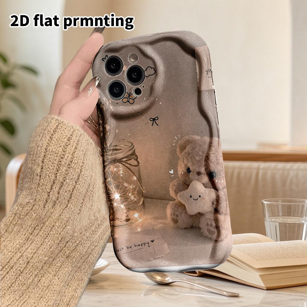 Phone Case: 2D Flat Design Suitable for iPhone 18 17 16 15 14 13 Pro Film Protective Case, Couple Style, Plush Little Bear, Christmas and Halloween Gi