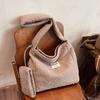 Retro Damen Lammwolle Handtasche Herbst Winter Neu Große Kapazität Plüsch Eine Schultertaschen Lässig Vielseitige Tragetasche Kleine Geldbörse