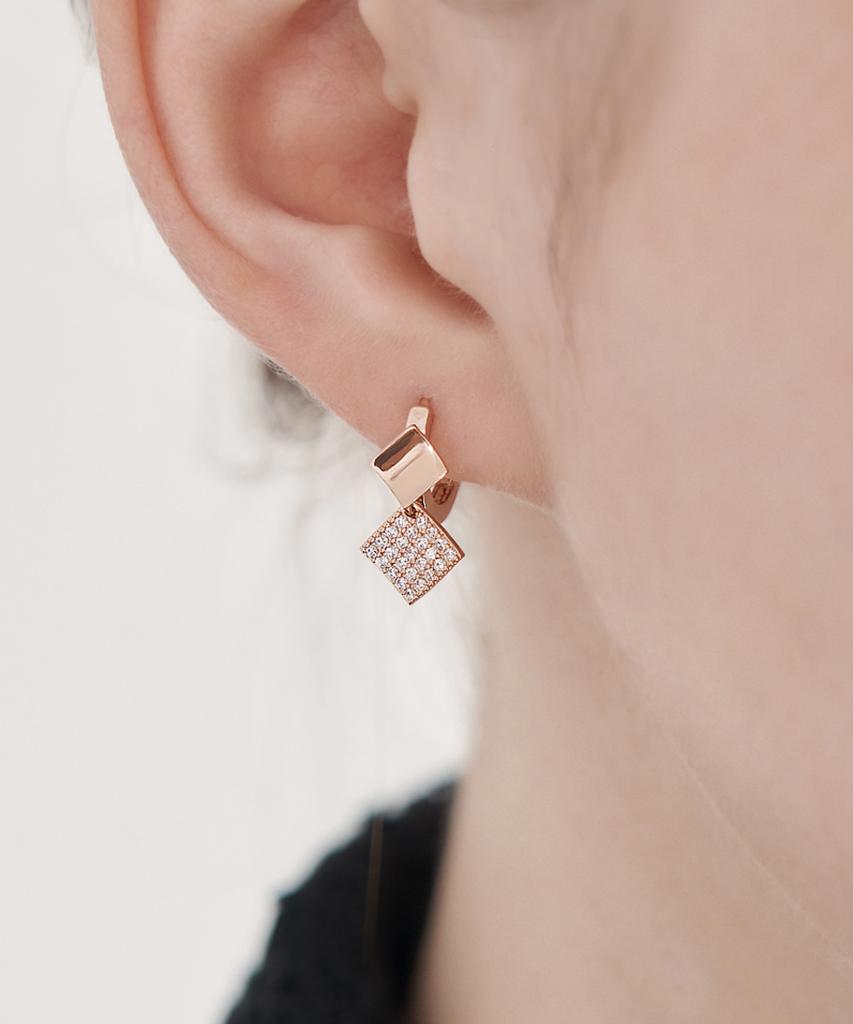 Ellejewelry 14K Gf Fine Square One-Touch Earrings Elgpee545
