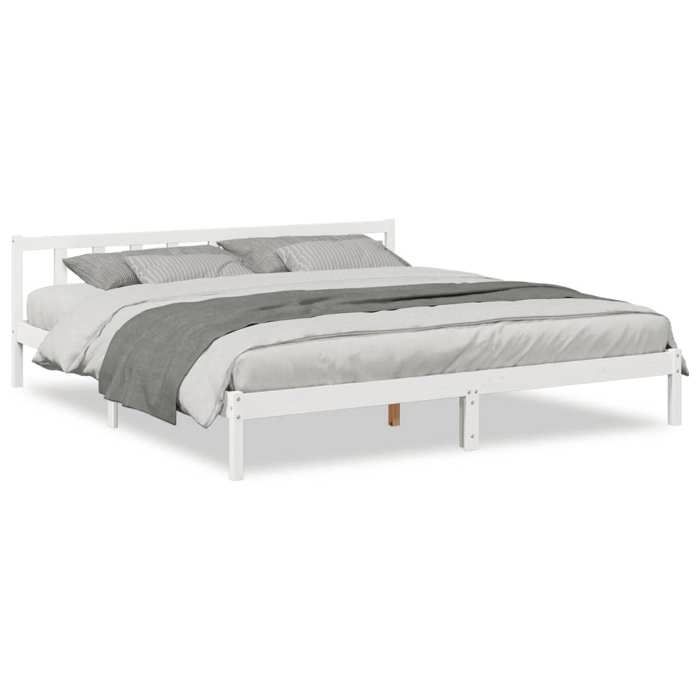 VidaXL Cadre de lit extra long sans matelas 180x220 cm bois massif pin, lit, meuble de chambre à coucher, lit en bois, lit 852453