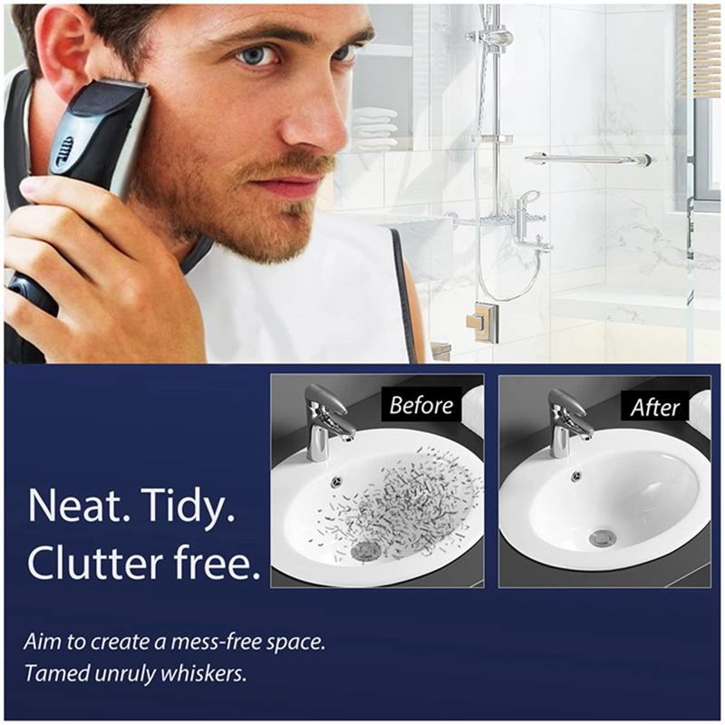 A04V Men Beard Shaving Apron Facial Shaving Adult Bib Shaving Cloth Cleaning Barber Cleaning Gift