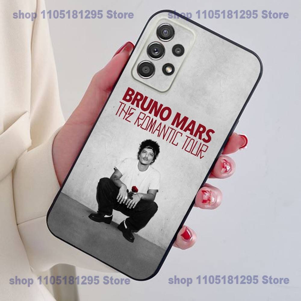 The Romantic B-Bruno M-Mars Phone Case For Samsung S24,21,22,23,30,Ultra,20,Plus,Note,10,9,Black Soft Silicone Case