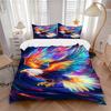 3pcs Colorful Eagle Artwork Bedding Set - 1 Duvet Cover + 2 Pillowcases(Core Not Included), Machine Washable Polyester Yy251216163