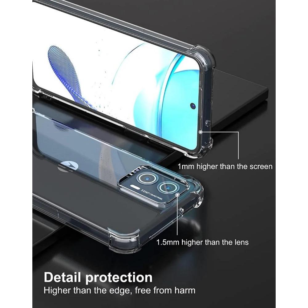 Etui z TPU odporne na wstrząsy Airbag do Motoroli Moto G04 G14 G24 Power G34 G54 G84 G13 G23 G53 G73 Ochronne ultracienkie przezroczyste etui o pełnej ochronie