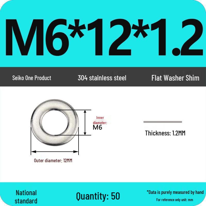 304 Stainless Steel Thickened & Ultra-Thin Flat Washer Gasket