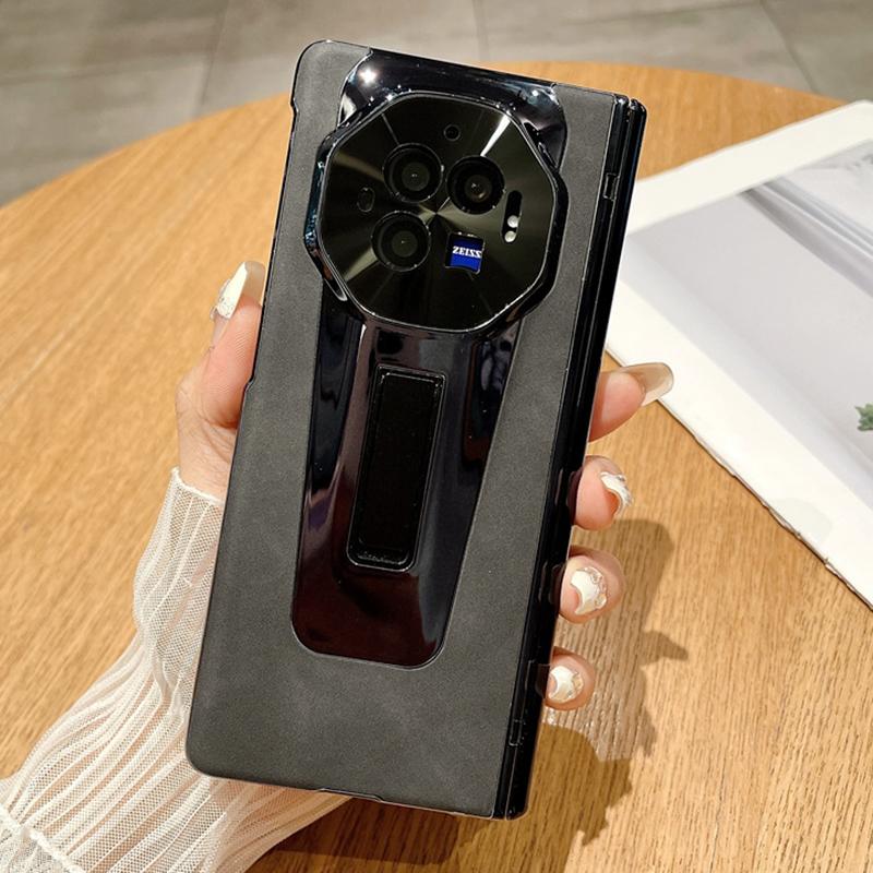 

Для vivo X Fold3 Чехол ПУ Кожа+ПК Противоударный Чехол для Телефона с ПЭТ Пленкой Black