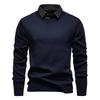 Autumn Winter Men Vintage Fleece Sweaters Men Polo Collar Pullover Men Casual Thick Sweater Men Knitwear Korean Bottomed Shirt