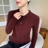 Women's Solid Color Cashmere Cable Knit Pullover Sweater - Round Neck, Thick, Warm Base Layer