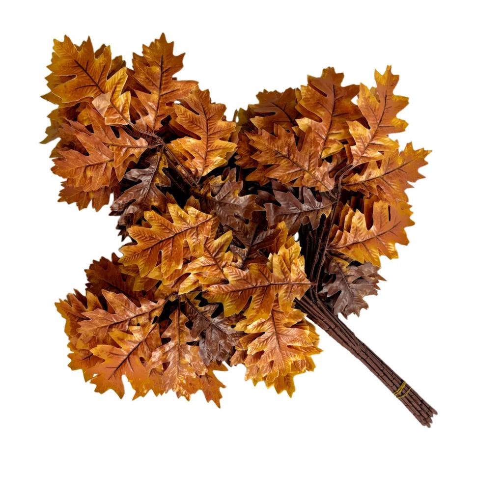 12pcs Artificial Maple Leaf Branch Waterproof Greenery Plants Foliage for Landscape Tree Making Home Decoration Outdoor Project