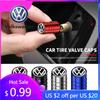 2026 Hot For Volkswagen VW 4Pcs/set Car Styling Metal Wheel Tires Bolt-in Valve Caps Badge For Volkswagen VW Touran Beetle Golf