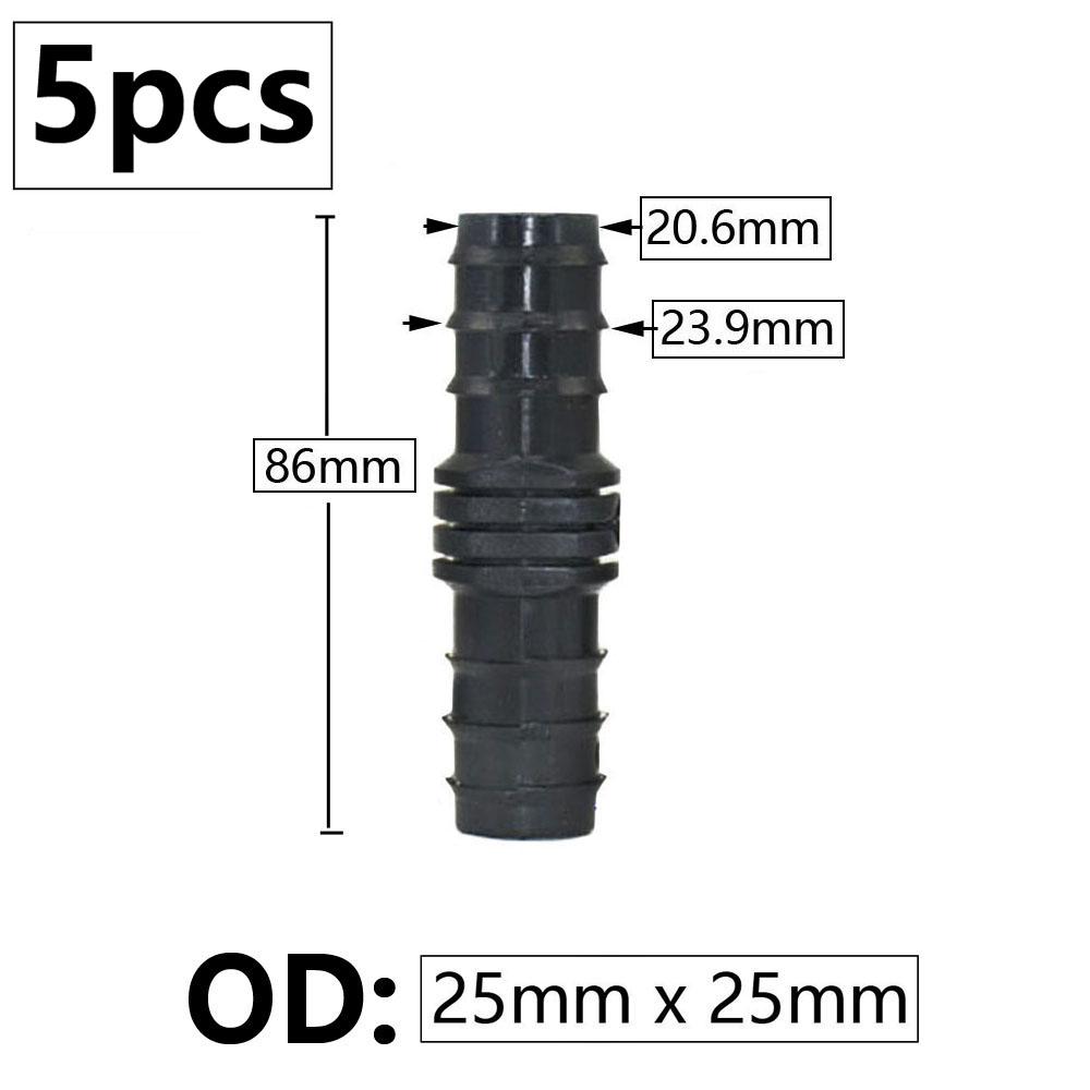 5pcs 16/20/25mm PE Pipe Barb Connector Straight Tee Elbow Plug Garden Water Hose Reducing Splitter Joint Drip Irrigation System