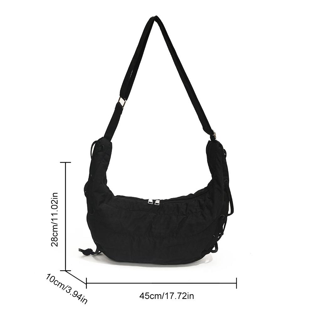 Women Stylish Dumpling Bag Large Capacity Daily Messenger Bag Adjustable Strap Lightweight Half Moon Bag Outdoor Travel Bag