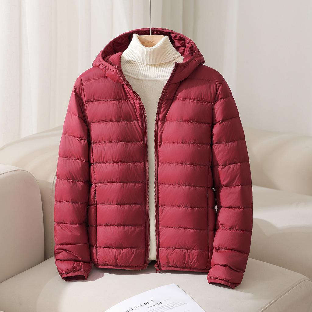Women's Autumn and Winter Down Jacket Elegant Age-reducing Simple Fashion Commuting Warm Hooded Down Jacket