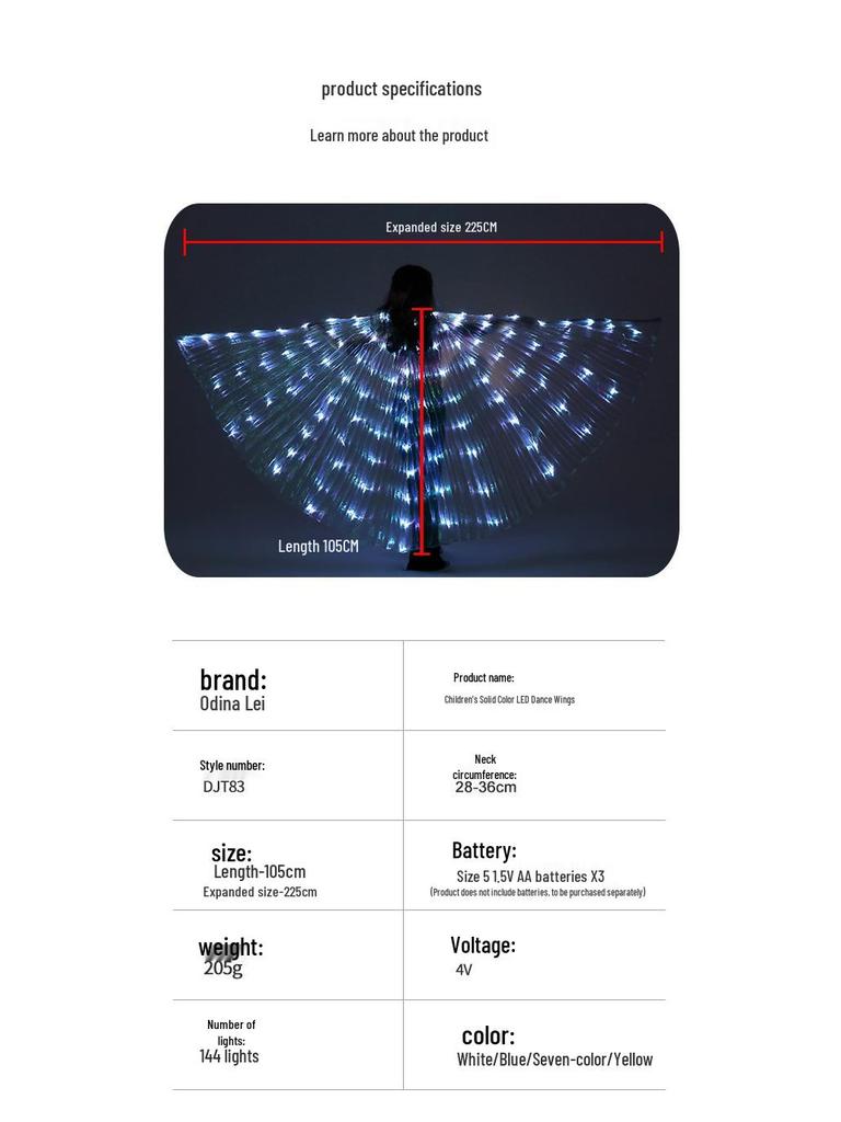 LED Luminous Angel Dance Wings for Kids