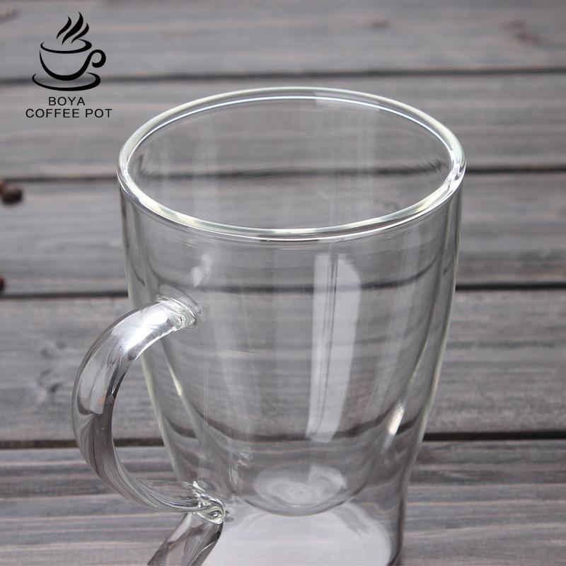 Double glass household cup high borosilicate glass coffee cup high temperature resistant juice cup water cup